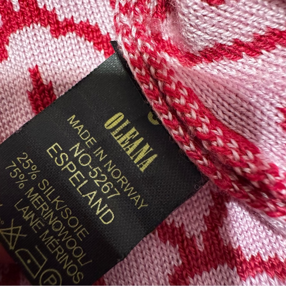 Oleana Button Down Silk and Merino Wool Knit Pink Sweater Size Small - Picture 8 of 15